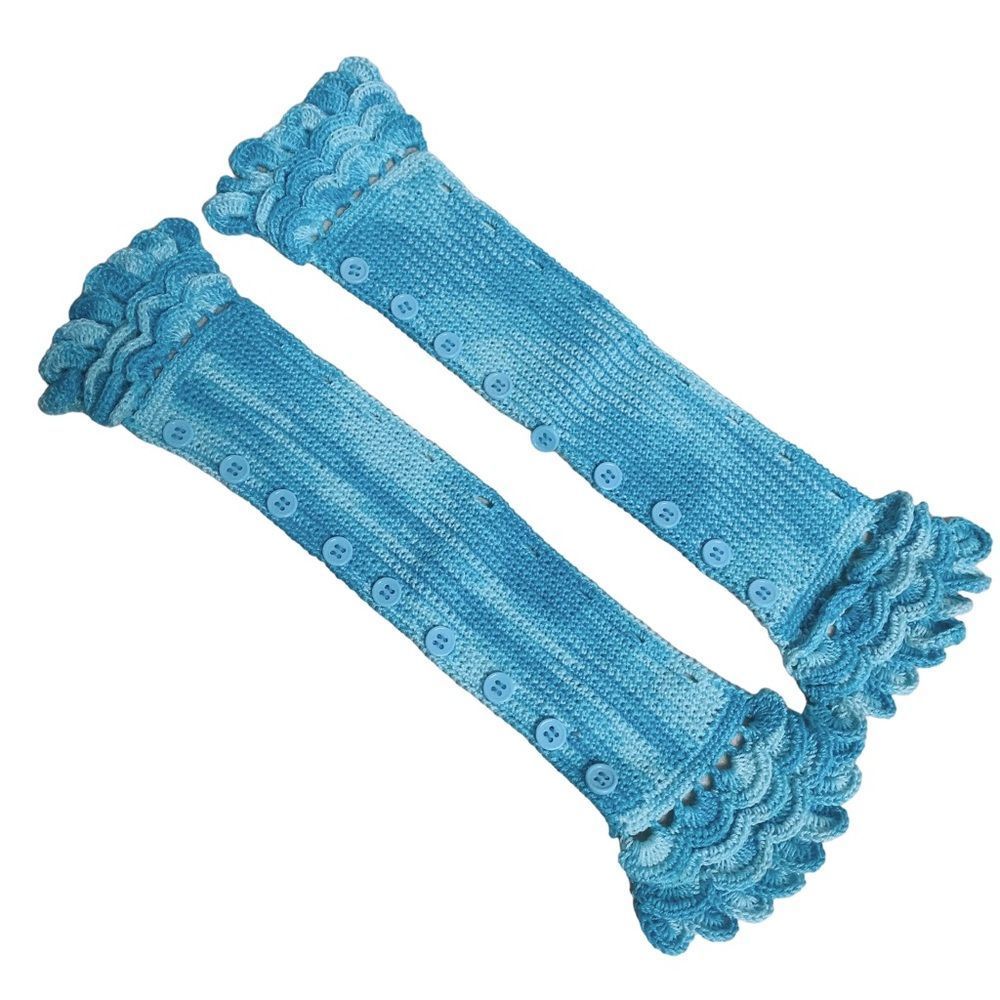 Blue Crochet handle cover for handbags
